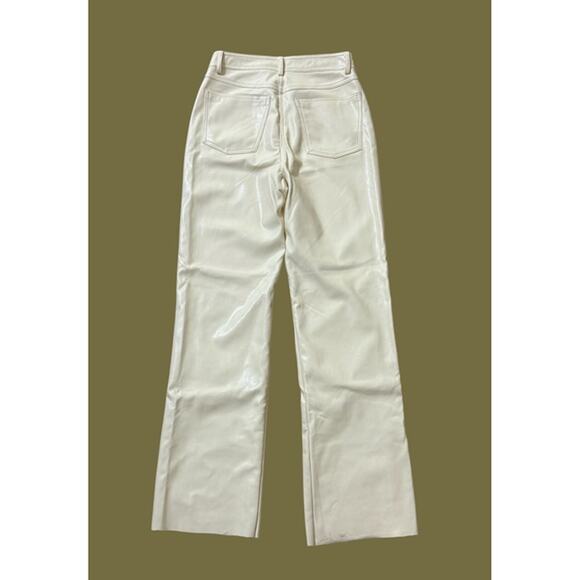 Steve Madden Leather Imitation Ivory Pants Pockets Size 25 - Picture 3 of 11